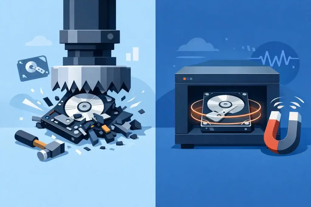 Hard Drive Destruction Versus Degaussing Compared