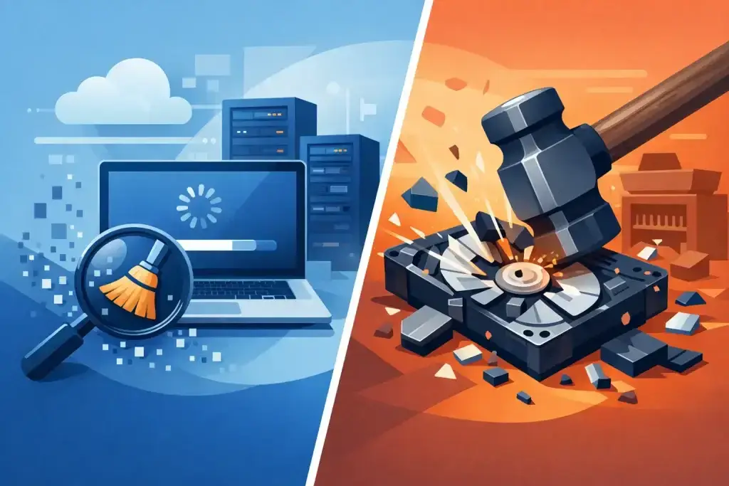 Software Wiping Versus Physical Destruction